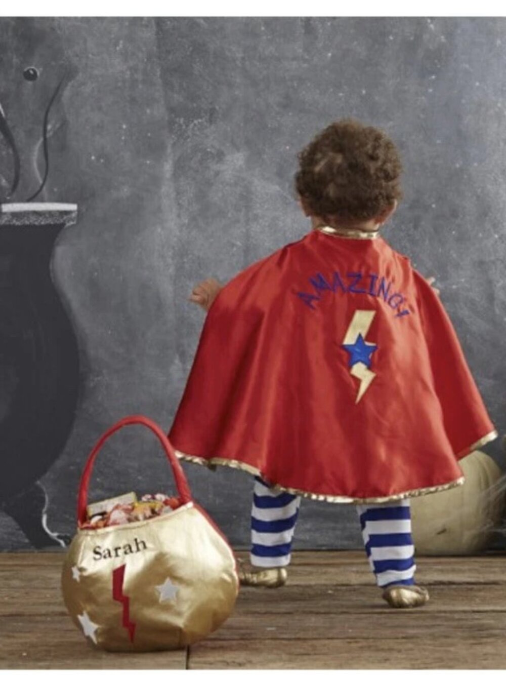 12-24 mos: 3-piece Pottery Barn Kids Halloween costume baby superhero - Picture 2 of 9